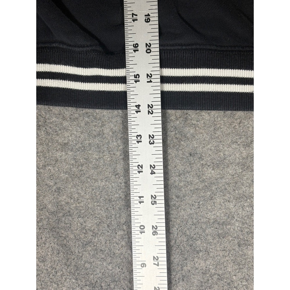 Abercrombie Fitch Soft A&F Collection V Neck Sweatshirt Black White Stripes Sz L - Picture 6 of 8